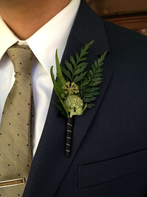 Fern boutonniere Fern Corsage, Fern Buttonhole, Fern Boutonniere, Royal Garden Wedding, Fern Bouquet, Green Boutonniere, Orchid Boutonniere, Dark Green Wedding, Fern Wedding