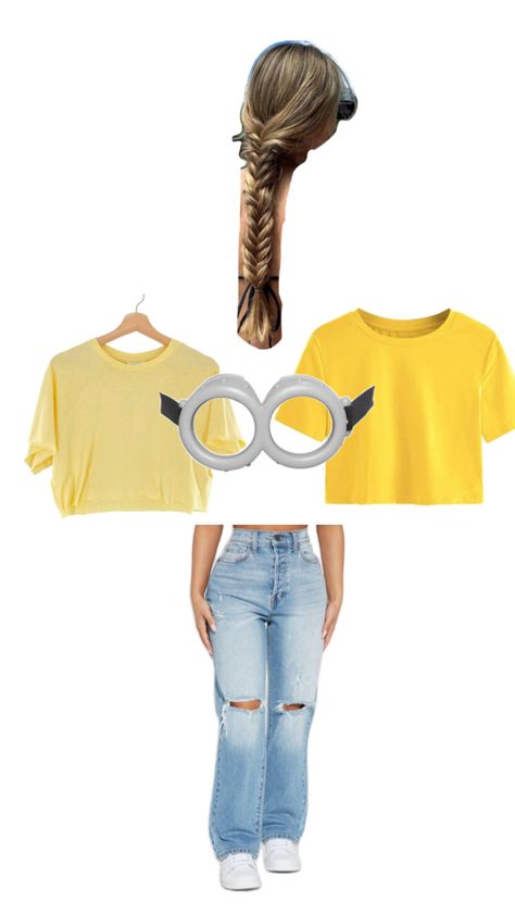 Minion Outfit Ideas Spirit Week, Character Day Spirit Week, Minion Dress Up, Minions Movie Characters, Minion Dress, Minion Outfit, Girl Minion, Minion Costumes, Minion Movie