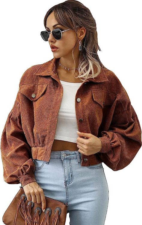 Versatile Fall Outfits, Corduroy Jacket Womens, Ripped Jeans Women, Corduroy Coat, Womens Jackets Casual, Amazon Essentials, Turndown Collar, Fleece Vest, Cozy Outfit