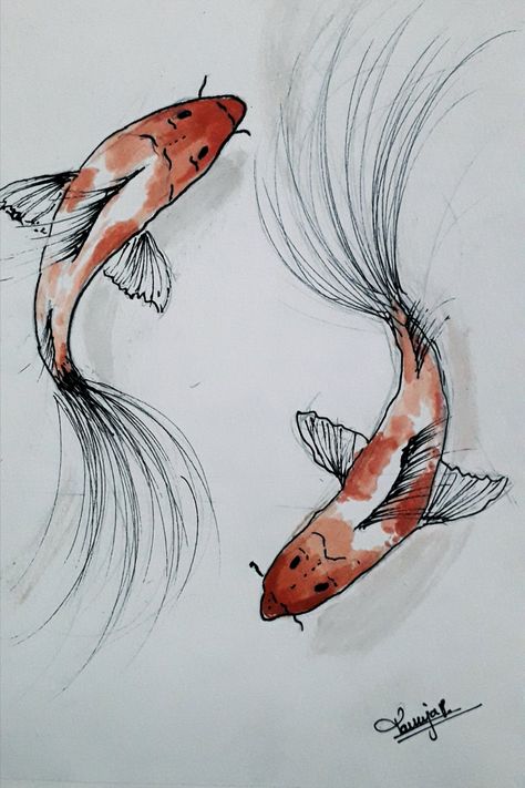 Pisces Fish Art, Pisces Fish Drawing, Incent Holder, Pisces Drawing, Pisces Painting, Picies Zodiac, Pisces Fish, Gcse Art Sketchbook, Princess Sticker