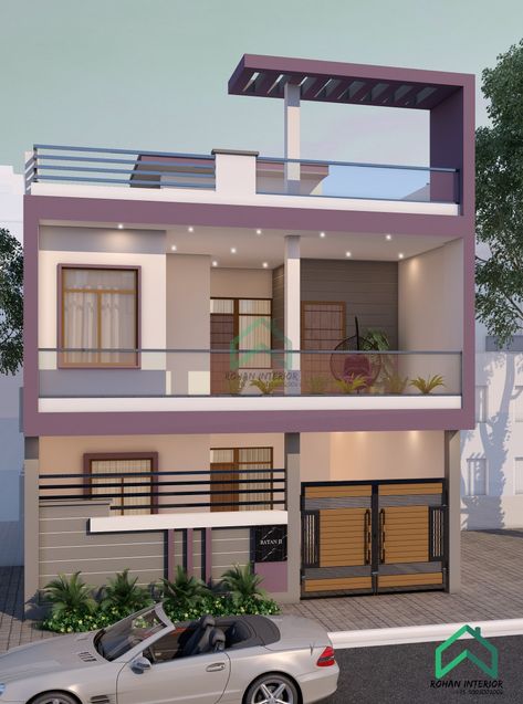 Outer House Design, Outer Colour Of House, House Hall Design, Home Front Elevation, Elevation Architecture, House Front Wall Design, Low Budget House, House Main Gates Design, House Outer Design