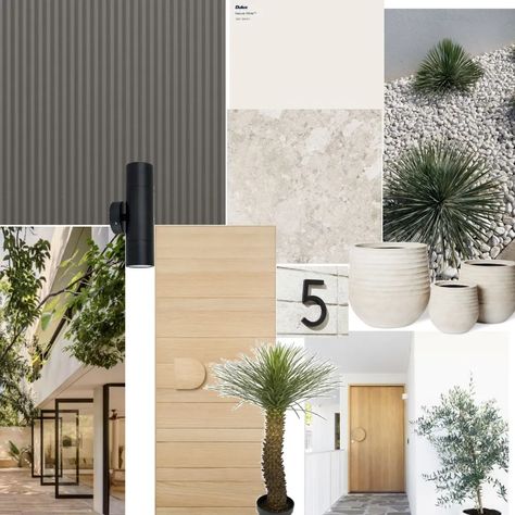 Exterior Wall Cladding Ideas, Create Mood Board, Wabi Sabi Exterior, Wall Cladding Ideas, Vertical Cladding, Exterior Interior Design, Cladding Ideas, Exterior Color Palette, Coastal Color Palette