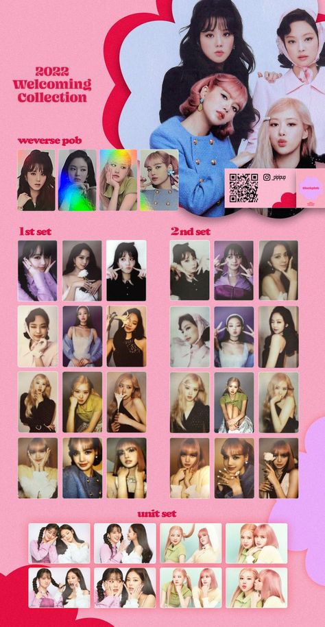 Card Rosé, Blackpink Template, Blackpink Welcoming Collection 2022, Blackpink Welcoming Collection, Blackpink Photocards, Wishlist Template, Mini Photocard, Pink Template, Blackpink Merch