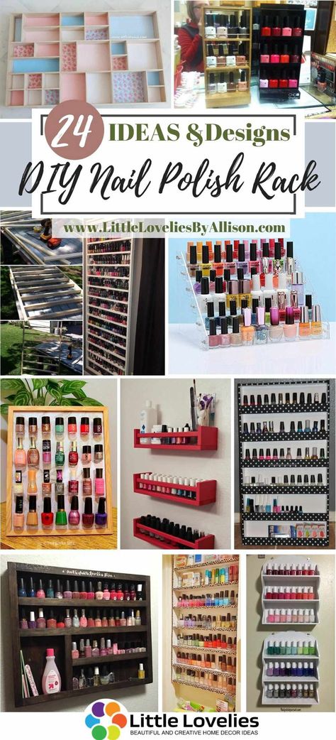 Nail Polish Shelf Diy, Spice Rack Nail Polish Holder, Diy Fingernail Polish Organizer, Diy Nail Storage Ideas, Storage For Nail Polish, Picture Frame Nail Polish Rack, Nail Polish Wall Rack Diy, Cardboard Nail Polish Organizer, How To Store Nail Polish