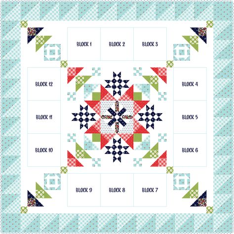 Medallion Sampler Quilt, Block Of The Month Quilts, Free Block Of The Month Quilt Patterns, Block Of The Month Quilt Patterns, Block Of The Month Quilt Patterns Free, Quilt Settings, Medallion Quilts, Bed Quilts, Quilts Modern