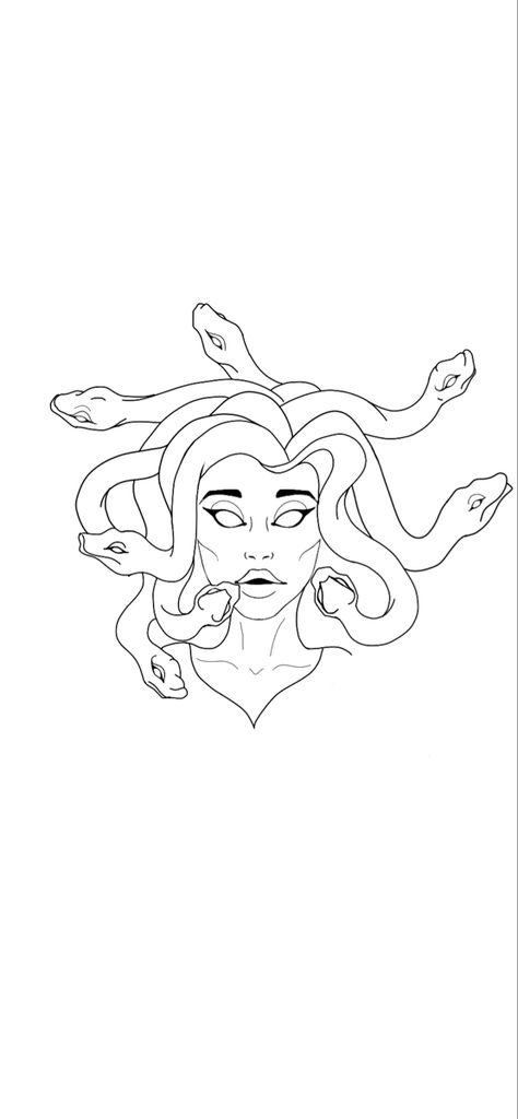 Medusa concept art by felinenation Easy Madusa Drawings, Medusa Painting Easy, Line Art Medusa, Medusa Concept Art, Medusa Outline, Medusa Line Art, Drawing Medusa, Medusa Drawing, Tattoo Line Art