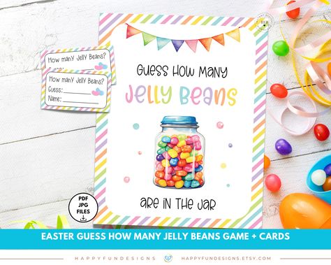 Easter Church Activities, Family Easter Games, Guessing Jar, Bean Bunny, Jar Games, Kids Church Activities, Easter Sunday School, Jelly Beans Easter, Easter Activities For Kids