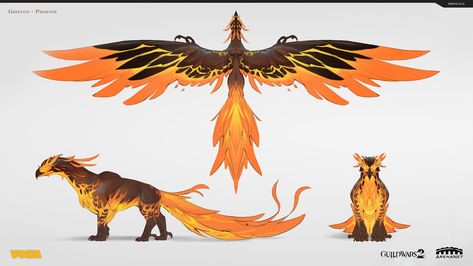 ArtStation - Griffon - Phoenix Skin, Sam Santala Fantastic Animals Drawing, Birds Concept Art, Monsters Rpg, Kurama Susanoo, Beast Creature, Guild Wars 2, Phoenix Art, Arte Van Gogh, Creature Artwork