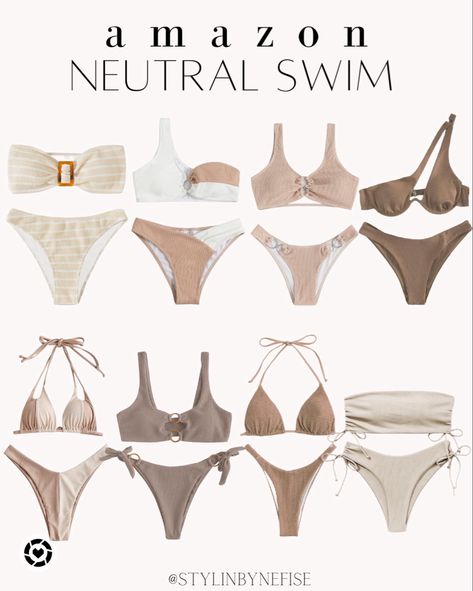 Tap pic to shop! ✨ Neutral two piece swim, amazon swim, summer swim, swimsuits, affordable swim, bikini set, bikini amazon, bikini 2024, swimwear, swimsuits amazon, beach vacation, summer, beach outfits, amazon fashion, amazon fashion finds, neutral bikini, swim, resort wear, resort outfits, spring break, vacation, vacation outfitts, neutral swim wear Europe Bathing Suit, Amazon Neutral Outfits, Mismatched Swimsuit, Best Amazon Bikinis, Amazon Resort Wear 2024, Amazon Swimsuits 2024, Neutral Bikinis, Neutral Swimsuit, Amazon Bikinis