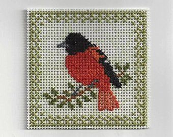 Birds of the Air - Baltimore Oriole - Counted Cross Stitch Chart - PDF Instant Download Baltimore Oriole, Patterns Flowers, Perforated Paper, Dmc Embroidery Floss, Cross Stitch Bird, Pattern Pictures, Cross Stitch Animals, Perler Patterns, Christmas Cross