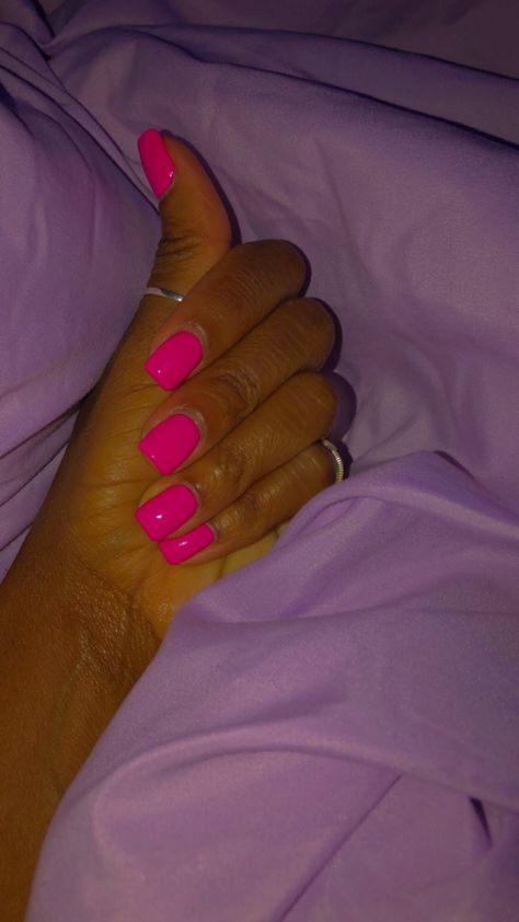 Pink Nails Hot Pink Nails Black Women, Barbie Square Nails, Fluorescent Pink Nails, Short Acrylic Nails Spring 2024, Short Square Acrylic Nails Summer 2024, Medium Length Pink Nails, Mallorca Nails, Hot Pink Nails Short, Hot Pink Square Nails