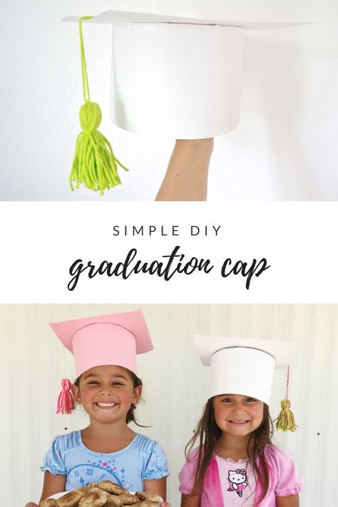 Simple DIY Graduation Caps for Kids – The Fuentes Folks Graduation Preschool Ideas, Diy Graduation Caps, Preschool Graduation Theme, Preschool Graduation Party, Grad Diy, Bee Activities, Pickles Recipe, Yarn Tassel, Grad Hat