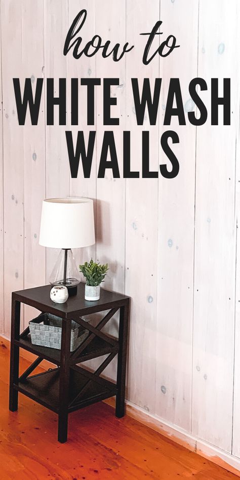 This is the easiest DIY project you could do to freshen up your home. This tutorial will walk you through each step to get the perfect white wash wall. White Wash Walls Rustic, White Washed Walls Rustic, White Wash Paneling Walls, White Washed Walls, White Washed Wood Paneling, Decor Hacks Diy, White Wash Walls, Easy Diy Home Projects, Wood Plank Walls