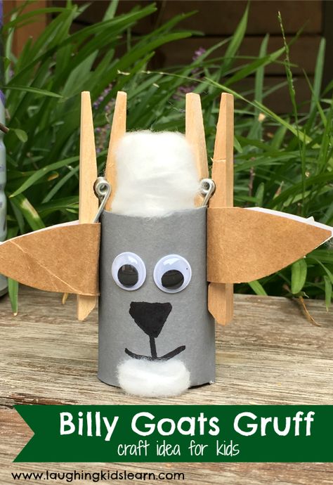 Goat Activities For Preschool, Billy Goats Gruff Craft, Goat Birthday, Three Billy Goats Gruff, Billy Goats Gruff, February Crafts, Billy Goat, Deco Champetre, Preschool Craft