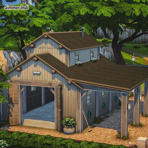 Sul Sul Simmers! I built this Family Horse Ranch with only the Base Game. 🐎 Gallery ID: simmerindi Sims 4 House Plans Base Game, Sims 4 Horse Ranch Layout, Sims 4 Horse Stable Layout, The Sims 4 Ranch House, Sims 4 Horse Ranch House, Sims 4 Ranch Build, Sims Horse Ranch, Sims Ranch House, Horse Ranch Layout