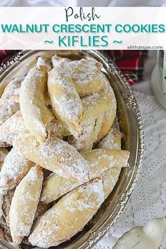 Nut Filled Cookies, Fun Holiday Food, Crescent Cookies, Polish Christmas, Walnut Cookies, Italian Cookies, Polish Recipes, Cookies Recipes Christmas, Holiday Cookies