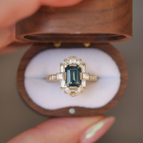 Vintage Emerald Cut Engagement Ring Art Deco, Vintage Sapphire Engagement Ring 1920s Art Deco Diamond, Art Deco Emerald Engagement Ring, Emerald Cut Emerald Engagement Ring, Art Deco Emerald Cut Engagement Ring, Art Deco Engagement Ring Emerald, Sapphire Engagement Ring Emerald Cut, Emerald Cut Engagement Rings Vintage, Berlinger Jewelry