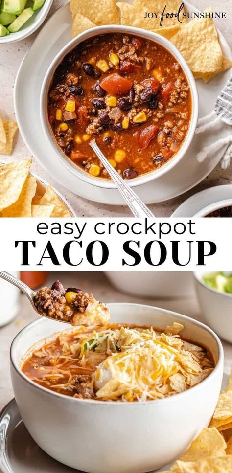 Spicy Taco Soup Crock Pot, Taco Chili Recipe Crockpot, Easy Taco Soup Crock Pot, Best Taco Soup Recipe, Taco Soup Slow Cooker, Taco Soup Recipe Crockpot, Taco Chili Recipe, Crockpot Taco Soup, Crock Pot Taco Soup