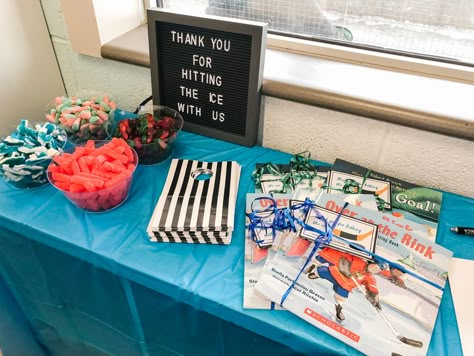 A Hockey Themed 3rd Birthday | To & Fro Hockey Third Birthday, Street Hockey Birthday Party, Hockey 3rd Birthday, Hockey Birthday Party Games, Hockey Themed Birthday Party Decorations, Hockey Birthday Party Food, Ice Hockey Birthday Party, Ice Hockey Party Ideas, Oilers Birthday Party