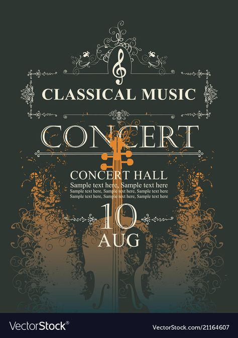 Piano Concert Poster Design, Classical Music Concert Poster, Classical Music Poster Design, Music Concert Poster Design, Violin Poster, Classical Music Poster, Vector Poster, Music Poster Design, Concert Poster