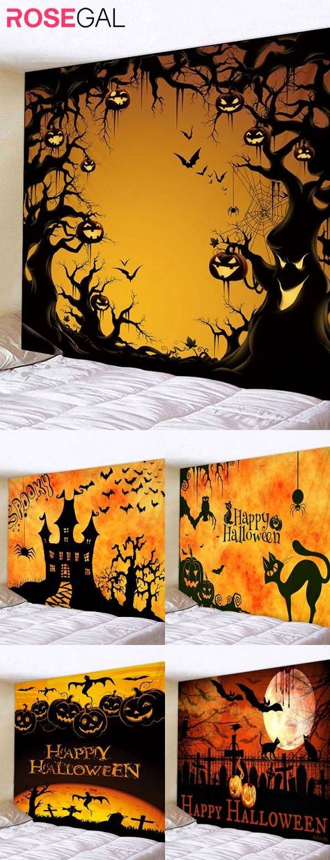 Halloween Games Online, Halloween Mural, Wall Blankets, Decor For Halloween, Halloween Film, Creepy Halloween Decorations, Manualidades Halloween, Special Halloween, Creepy Halloween