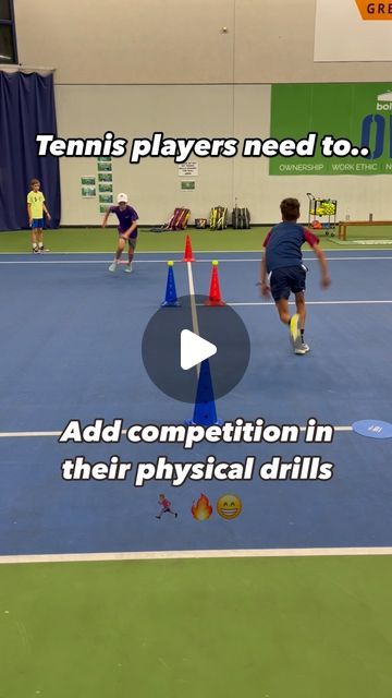 H Green - Tennis Fitness Coach on Instagram: "In order to develop the speed required to succeed on the court, we need to train at maximal efforts, while engaging the athletes.  Speed Play is a great way to do this   These are games that work on using high levels of physical effort, combined with some form of task.  In this drill, on the shout GO, it's the first player to go around the cone and collect the ball 🎾  I'm running a Summer Challenge in which every week you get training to complete at home or on the court.   Plus a brand new weekly challenge to try, record your best score and submit to a private community group, where there will be a Leaderboard.  Just comment SUMMER24 for more info" Tennis Fitness, Pe Games, Physical Education Activities, Summer Challenge, Education Activities, Tennis Workout, Group Games, Go Around, Class Ideas