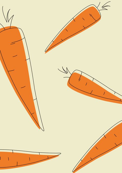 Carrot seamless pattern. Vegetables illustration background. Simple lines. Minimalism. Abstract Vegetables, Illustration Background Simple, Fitness Widget, Carrot Graphic, Carrot Illustration, Vegetables Drawing, Vegetables Illustration, Vegetables Pattern, Carrot Pattern