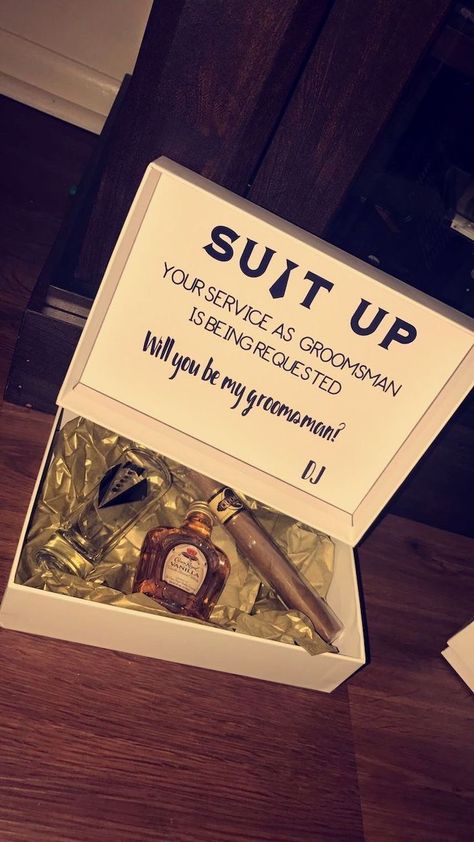 Groomsman Proposal Box, Groomsmen Proposal Gifts, Bridesmaid Groomsmen Gifts, Proposal Boxes, Be My Groomsman, Groomsmen Proposal, Wedding Proposals, Wedding Groomsmen, Proposal Box