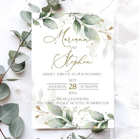 This Wedding Invitation Templates item by BloomingPaperInvites has 21 favorites from Etsy shoppers. Ships from United States. Listed on 21 Jul, 2024 Elegant Green Wedding Invitations, Wedding Invitation Cards Eucalyptus, Sage Green Wedding Theme Invitation Ideas, Sage Green Wedding Invitations Rustic, Eucalyptus Wedding Stationery, Wedding Invites Greenery, Sage Green And White Pumpkin Wedding, Wedding Invitations White And Green, Sage And Gold Wedding Invitations