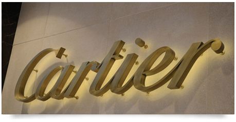 brushed brass lettering on pins with glow behind Brass Signage, Gold Signage, Tagum City, Backlit Signage, Metal Signage, Storefront Signs, Retail Signage, Wall Signage, Backlit Signs