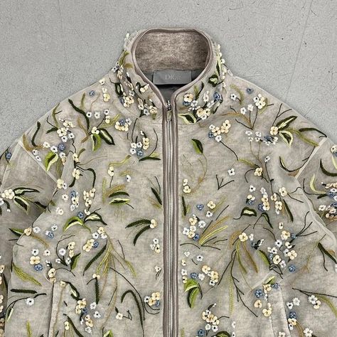 Embroidery Jacket Men, Luxury Embroidered Cotton Outerwear, Beige Floral Embroidered Winter Outerwear, Luxury Winter Outerwear With Floral Embroidery, Luxury Embroidered Men's Outerwear, Luxury Jacquard Men's Outerwear, Organza Jacket, Fleece Cardigan, Zip Cardigan