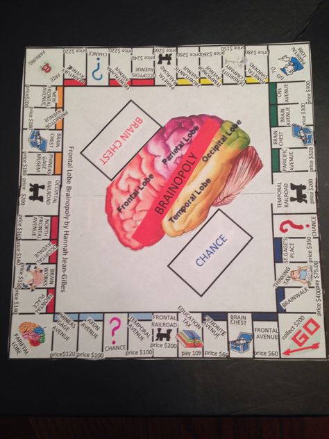 BRAINOPOLY: frontal lobe edition. Ap Psychology Brain Project, Psychology Project Ideas, Psychology Project, Brain Project, Ap Psych, Project Cover, Project Cover Page, Ap Psychology, Brain Book