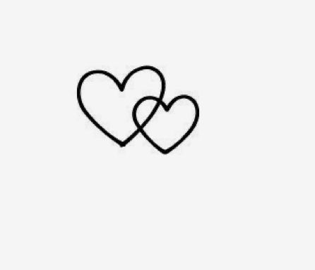 2 Hearts Tattoo Ideas, Big Heart Small Heart Tattoo, Two Love Heart Tattoo, Cute Heart Tattoo Designs, Connected Heart Tattoo, Small Double Heart Tattoo, Easy Heart Tattoos, Two Hearts Together Tattoo, Cute Small Heart Tattoos