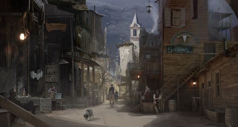 Cattlepunk City, Magic Cowboy, Fantasy Western, Space Western, Steampunk City, Black Cauldron, Baby Rhino, West Town, Western Town