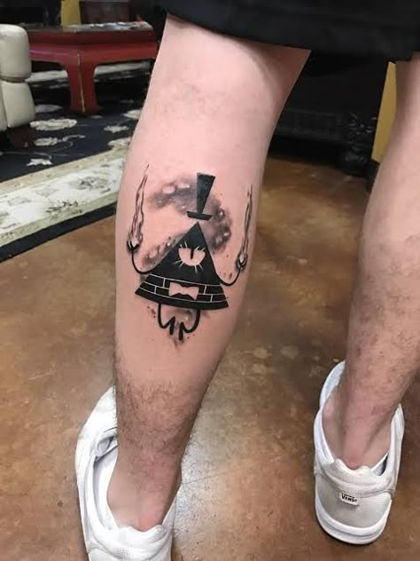 Cypher Tattoo, Bill Cipher Tattoo, Bill Clave, Tattoo Bills, Bill Cypher, Back Of Leg Tattoos, Rick And Morty Tattoo, Autumn Tattoo, One Piece Tattoos