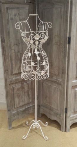 4ft-Vintage-Chic-White-Metal-Rose-Butterfly-Decorative-Mannequin-Shabby-Boudoir Whimsical Girls Bedroom, Shabby Chic Mannequin, Wire Mannequin, Ikea Mirrors, Curtains Ikea, Antique Dress Form, Vintage Inspired Bedroom, Shabby Chic Accessories, Rose Butterfly