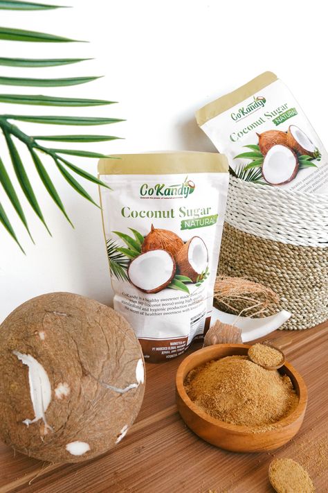 #coconut #sugar #coconutsugar #productphotography #palm Sweets Product Photography, Coconut Product Photography, Coconut Oil Photography, Food Product Photography Ideas, Coconut Images, Job Photography, Sugar Photography, Candle Photography Ideas, Food Layout