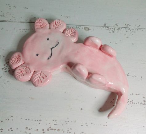 Axolotl Ceramic, Clay Axolotl, Model Magic Clay, Model Magic, Etsy Business, Girl Scouts, Fine Art Ceramics, Handmade Ceramic, Clay Crafts