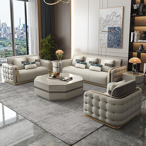 Factories lux designs sofas contemporary victorian sectionnel top genuine leather l type upholstered foam sofa https://m.alibaba.com/product/1600610446882/Factories-lux-designs-sofas-contemporary-victorian.html?__sceneInfo={"cacheTime":"1800000","type":"appDetailShare"} Sofa Design Living Rooms Indian, Fancy Living Rooms, Sofa Couch Design, Small Sectional Sofa, Latest Sofa Designs, Luxury Sofa Design, Corner Sofa Design, Modern Sofa Living Room, Modern Sofa Designs