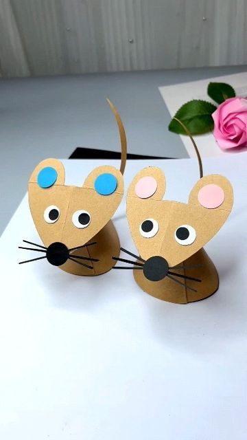 Mouse Crafts, Hand Crafts For Kids, Animal Crafts For Kids, Handmade Paper Crafts, Aktivitas Montessori, Diy Crafts For Kids Easy, Fun Easy Crafts, Outdoor Summer, Summer Decorating