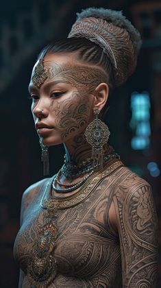 Tattoed Women, Portrait Of A Woman, Afro Punk, Skin Art, African Culture, African Beauty, African Women, Art Clothes, Black Is Beautiful