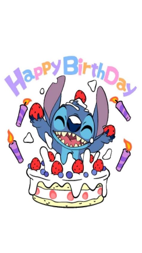 Birthday Stitch, Disney Birthday Card, Stitch Coloring, Happy Birthday Disney, Happy Birthday Drawings, Stitch Wallpaper, ليلو وستيتش, Stitch Coloring Pages, Lilo Und Stitch