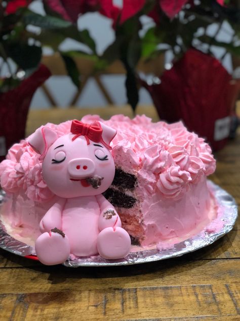 Piggy Cake Ideas, Piggy Cupcakes, Pig Cakes, Piggy Cake, Pig Heart, Pink Cakes, Mexican Birthday Parties, Pig Birthday Cakes, Mexican Birthday