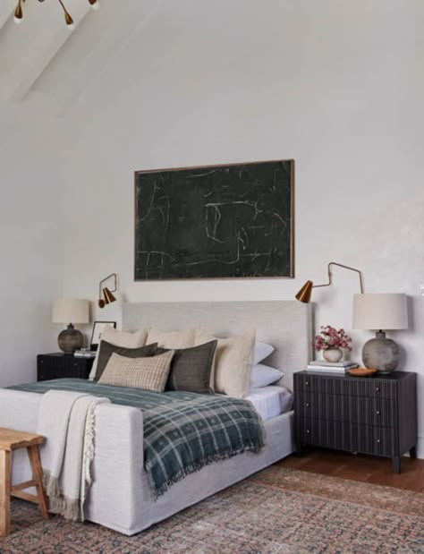 Drool-worthy home with a rustic farmhouse vibe in Southern California Amber Interiors, Primary Bedroom, Master Bed, Decoration Inspiration, Cheap Decor, Master Bedrooms, Cheap Home Decor, Bedroom Inspo, Guest Bedroom