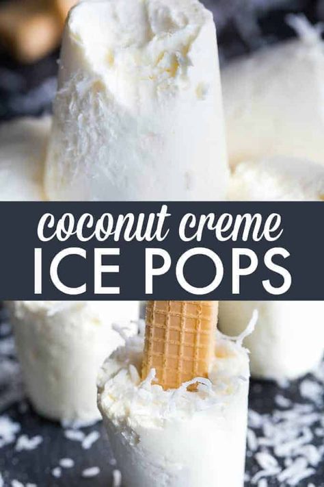 Cream Pie Filling, Coconut Creme, Granita Recipes, Ice Lollies, Summer Eats, Ice Cream Pops, Homemade Popsicles, Dessert Aux Fruits, Coconut Ice Cream