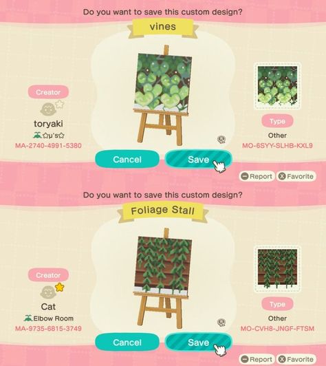 Animal Crossing Codes Decoration, Acnh Soil Path Designs, Acnh Design Codes Stall, Acnh The Path Code, Acnh Interior Codes, Acnh Woodland, Custom Stall Design Animal Crossing, Swamp Path Acnh, Acnh Lily Pad Design Code