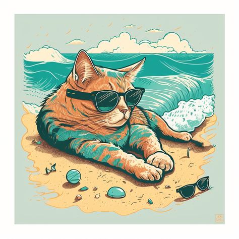 This lazy cat has perfected the art of relaxation. #cats #catlovers #catlife #catsofinstagram #catstagram #instacats #catart #funnycats #cutecats #catillustration Cat Surfing, Cat King, Cat Illustrations, Lazy Cat, King Art, Cats Illustration, Cat Illustration, Cat Life, Cat Art