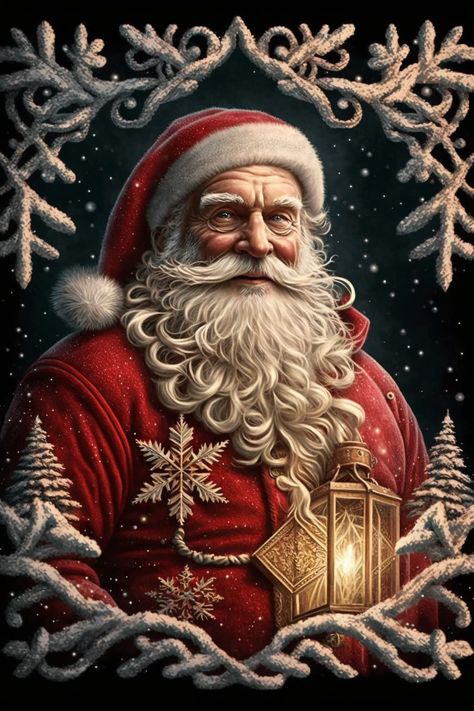 Old Fashion Santa Pictures, Winter Art Wallpaper, Meaningful Images, Santa Claus Pictures, Santa Paintings, Old World Santa, Victorian Santa, Merry Christmas Pictures, Santa Art