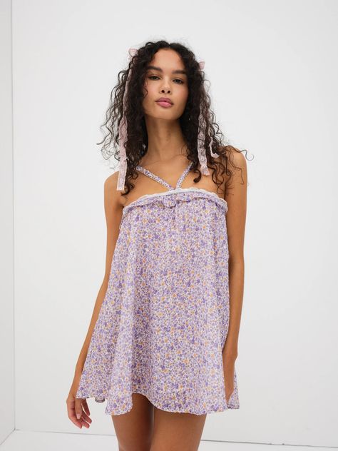 Mitra Mini Dress – For Love & Lemons Rush Dresses, Amazing Lace, Purple Mini Dresses, Lemon Dress, Dreamy Dress, Halter Mini Dress, Mini Slip Dress, For Love & Lemons, Daisy Print