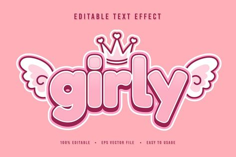 Girly Typography, Girly Logo Design, Girly Logo, Girly Fonts, Kawaii Logo, Font Cute, Cute Text, Cute Typography, Cute Font